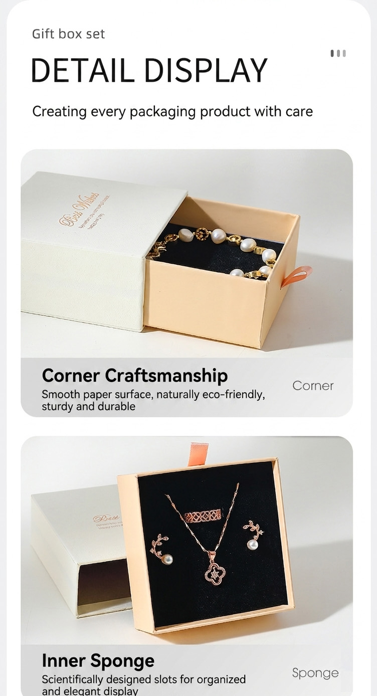 Elegant Drawer Jewelry Box for Rings, Earrings and Bracelets