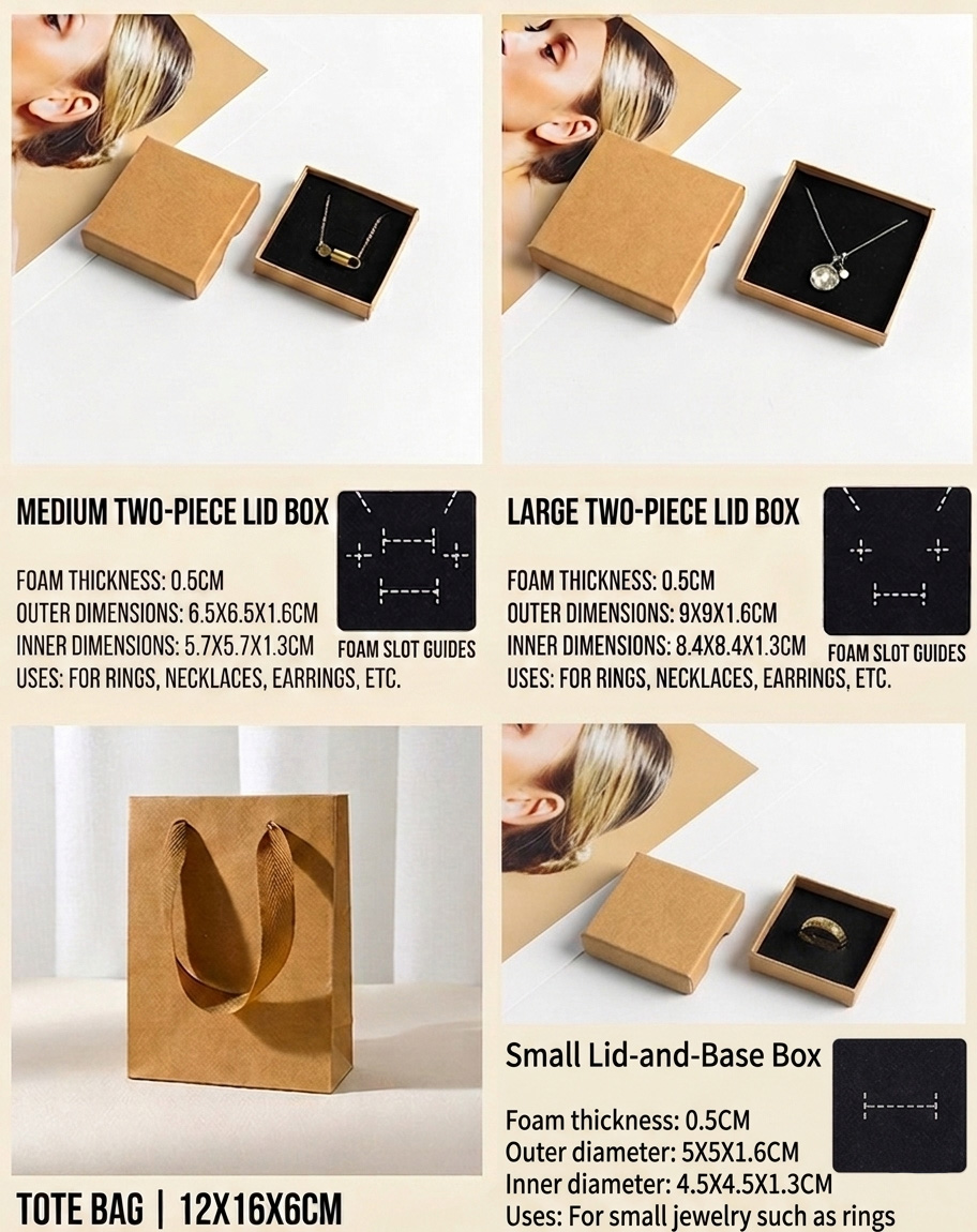 Kraft Paper Minimalist Jewelry Packaging Box - 图片 5
