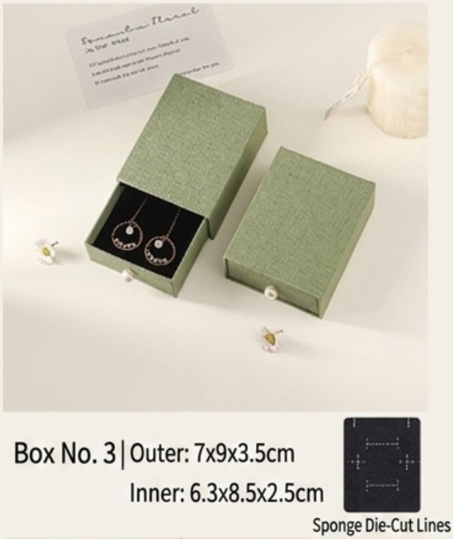 Premium Linen Texture Jewelry Gift Box with Drawer - 图片 3