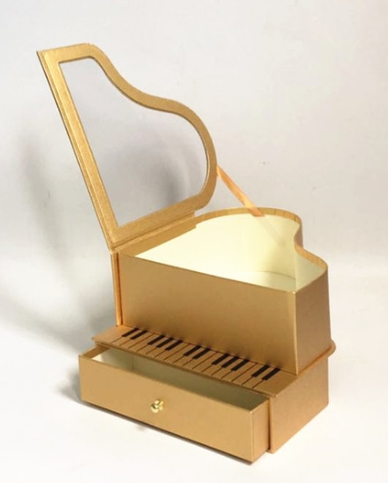 Luxury Piano Flower Box with Chocolate Drawer for Valentine's Day Gifts - 图片 3