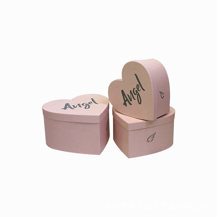 Heart Shape Angel Printing Box With Lids – Set of 3