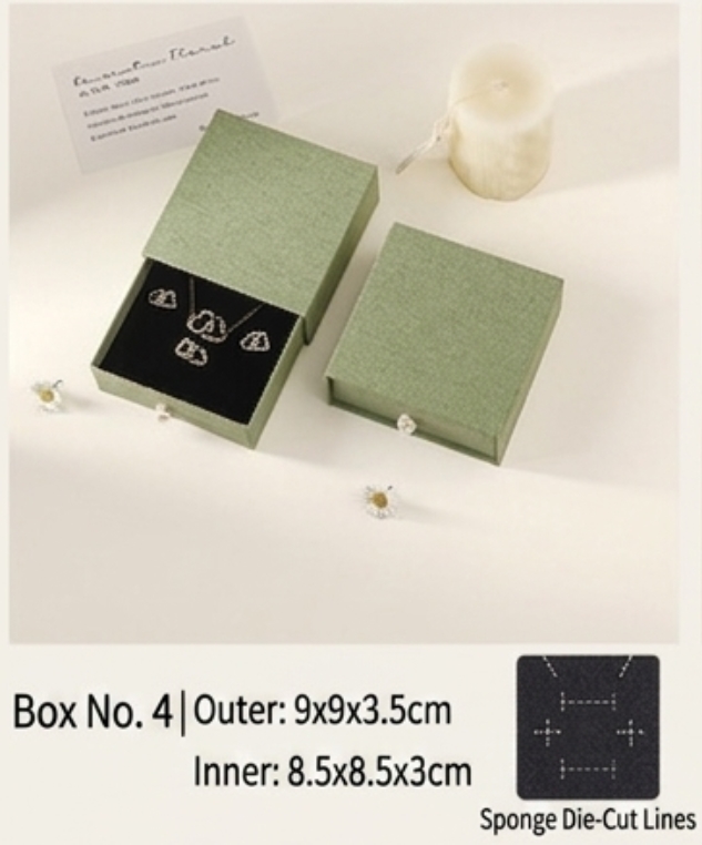Premium Linen Texture Jewelry Gift Box with Drawer - 图片 4