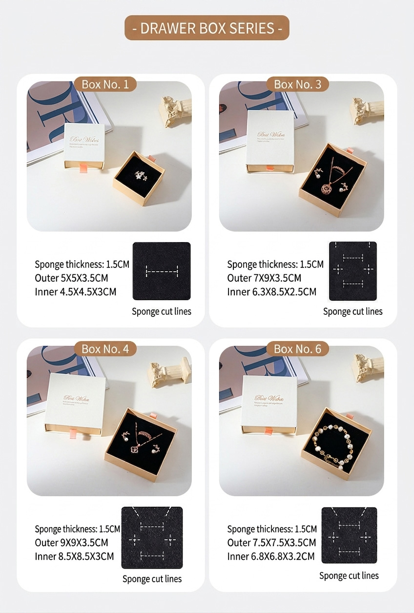 Elegant Drawer Jewelry Box for Rings, Earrings and Bracelets - 图片 3