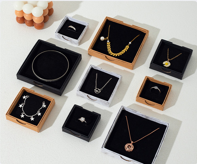 Kraft Paper Minimalist Jewelry Packaging Box - 图片 3