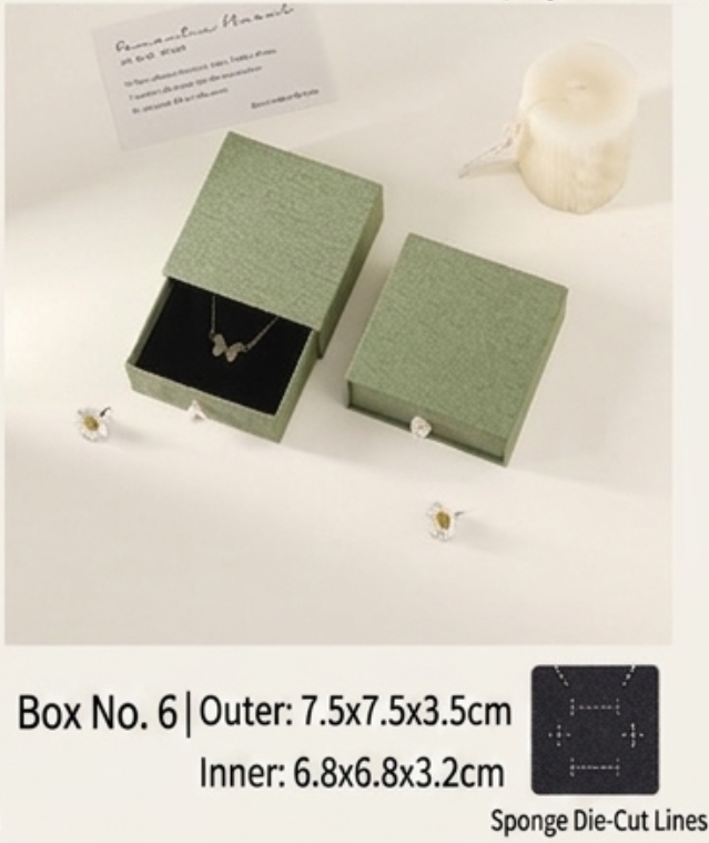 Premium Linen Texture Jewelry Gift Box with Drawer - 图片 5