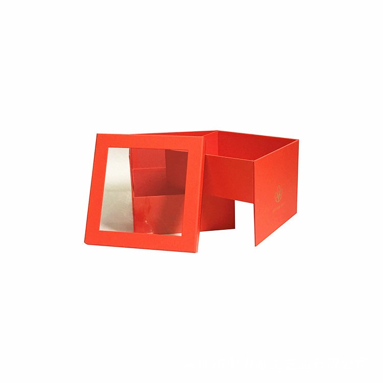 Square Box Two-Layer Rotating Gift box, PVC Window Flower box - 图片 4
