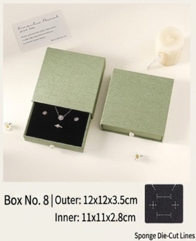 Premium Linen Texture Jewelry Gift Box with Drawer - 图片 6