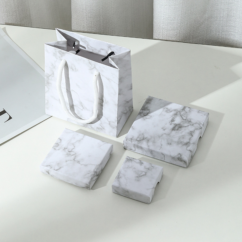 Marble Paper Minimalist Jewelry Packaging Box