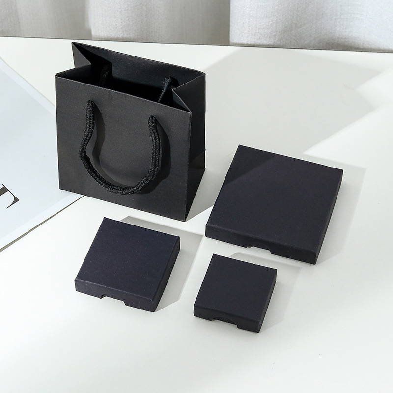 Black Paper Minimalist Jewelry Packaging Box