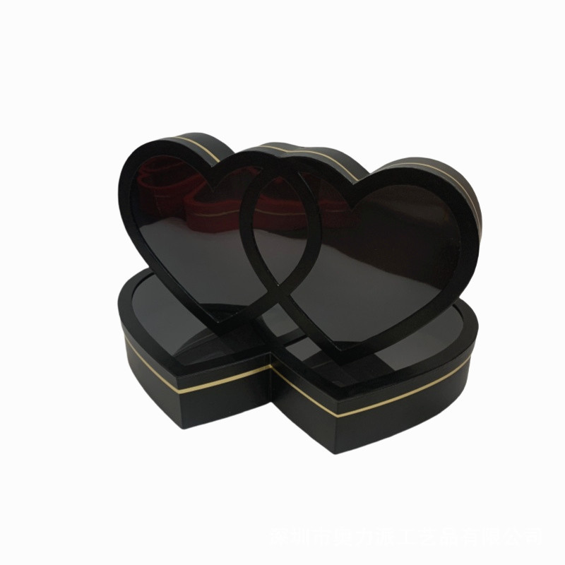 Luxury Set of 2 Heart Shaped Flower Boxes for Floral Gift Packaging