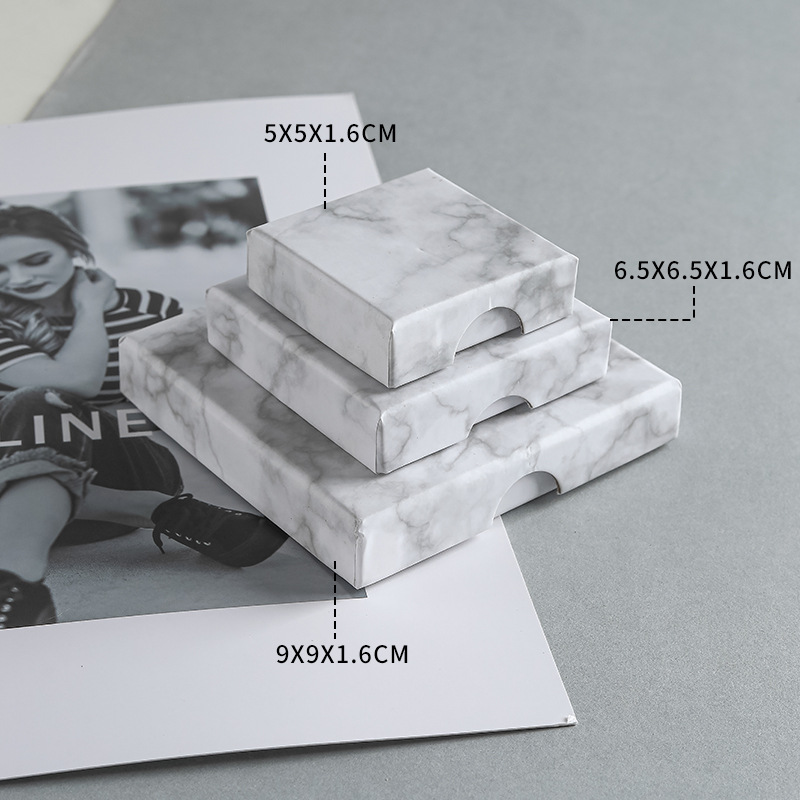 Marble Paper Minimalist Jewelry Packaging Box
