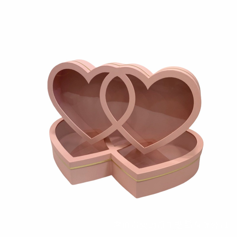 Luxury Set of 2 Heart Shaped Flower Boxes for Floral Gift Packaging - 图片 3