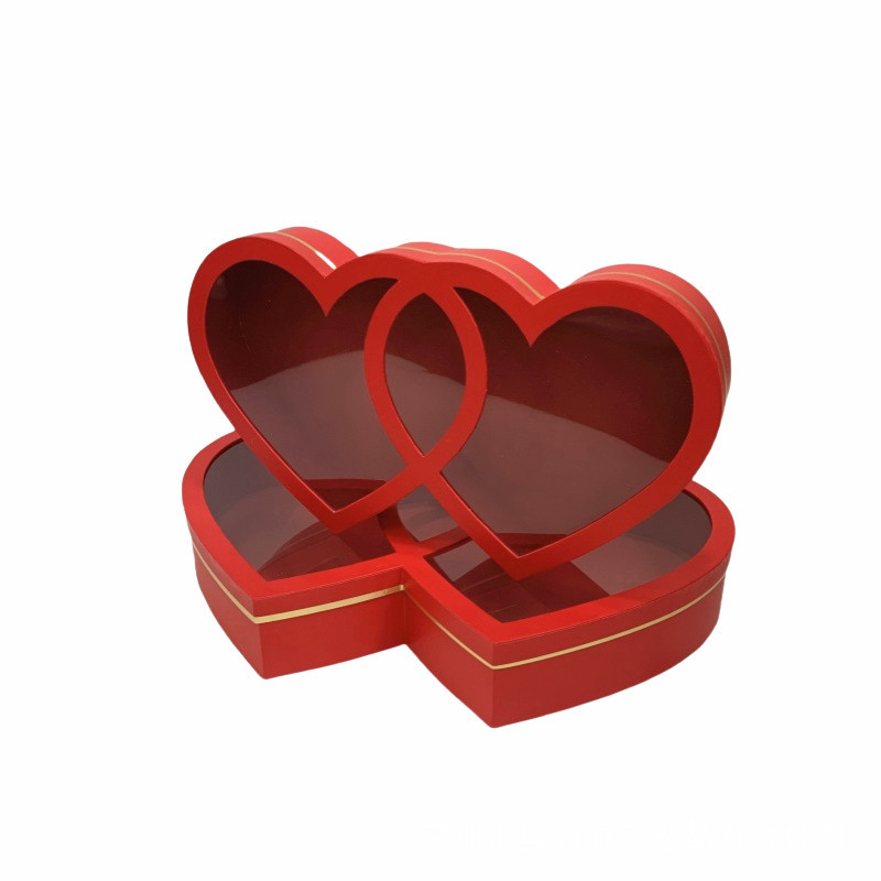 Luxury Set of 2 Heart Shaped Flower Boxes for Floral Gift Packaging - 图片 4