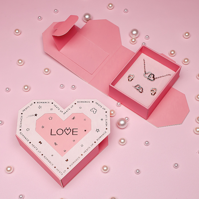 Luxury Heart Design Jewelry Gift Box for Rings, Necklaces and Earrings - 图片 8
