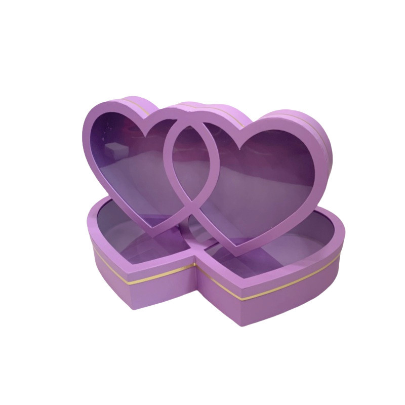 Luxury Set of 2 Heart Shaped Flower Boxes for Floral Gift Packaging - 图片 5