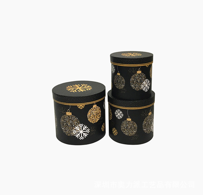 Luxury Christmas Round Flower Box Set of 3 for Floral Gift Packaging