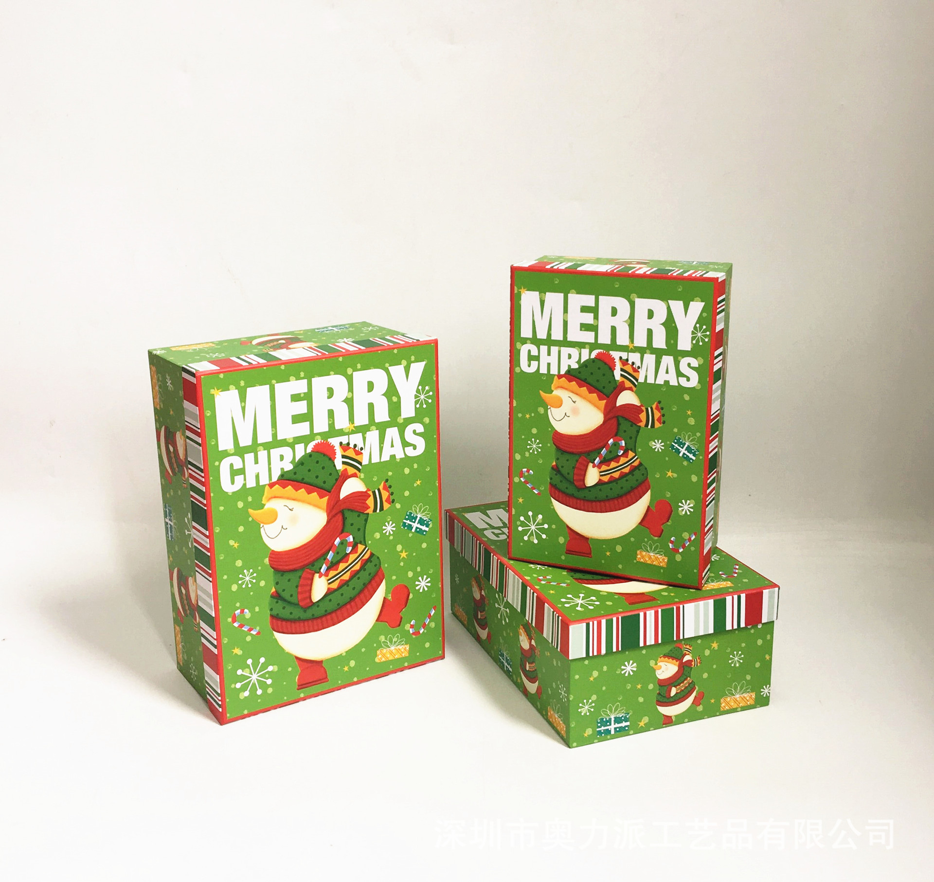 Christmas Rectangular Gift Box Set of 3 for Holiday Gift Packaging - 图片 4