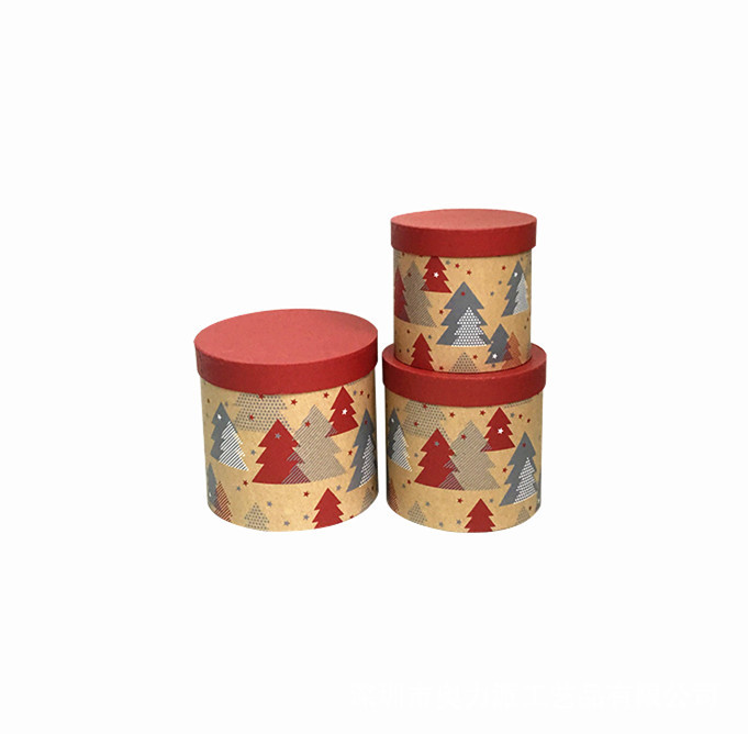 Luxury Christmas Round Flower Box Set of 3 for Floral Gift Packaging - 图片 4