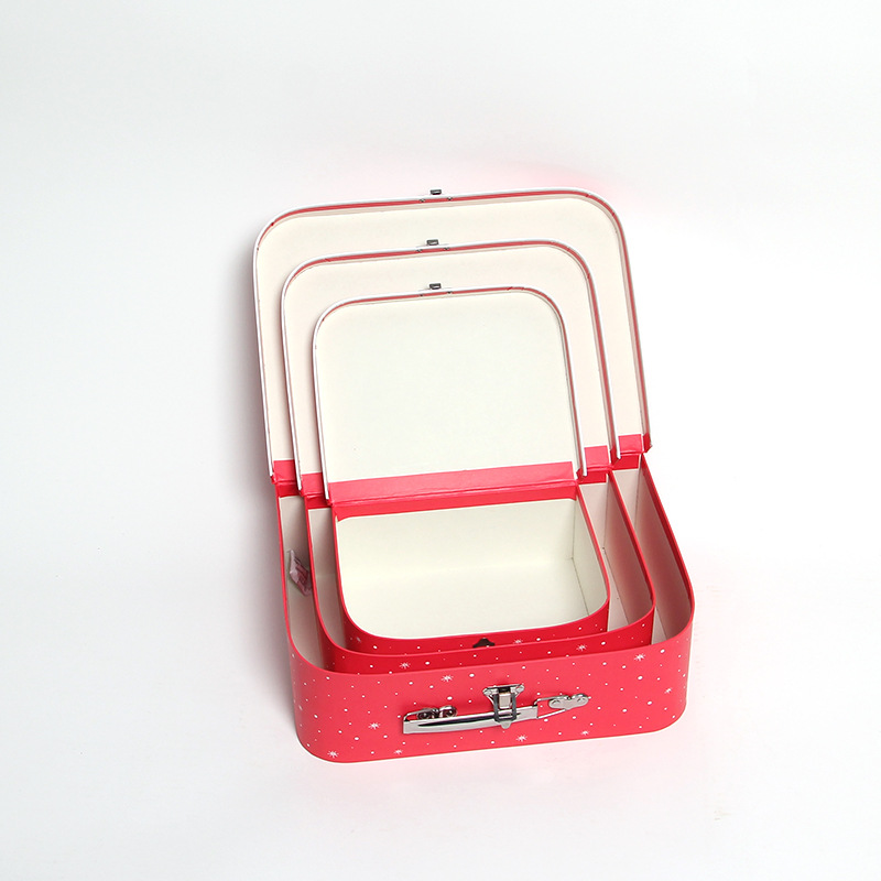 Christmas Suitcase Gift Boxes with Handles, Nesting Holiday Storage Cardboard Boxes Wholesale - 图片 6