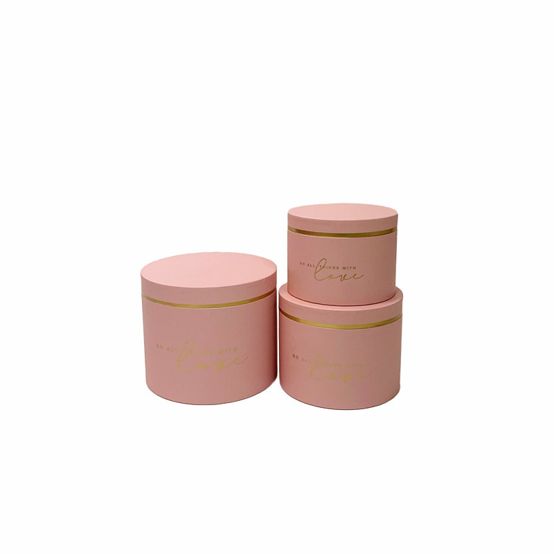 Round Floral Gift Boxes with Gold Rim | Decorative Cylindrical Nested Flower Boxes - Set of 3 - 图片 5