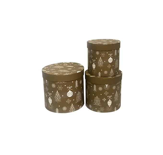 Luxury Christmas Round Flower Box Set of 3 for Floral Gift Packaging - 图片 5