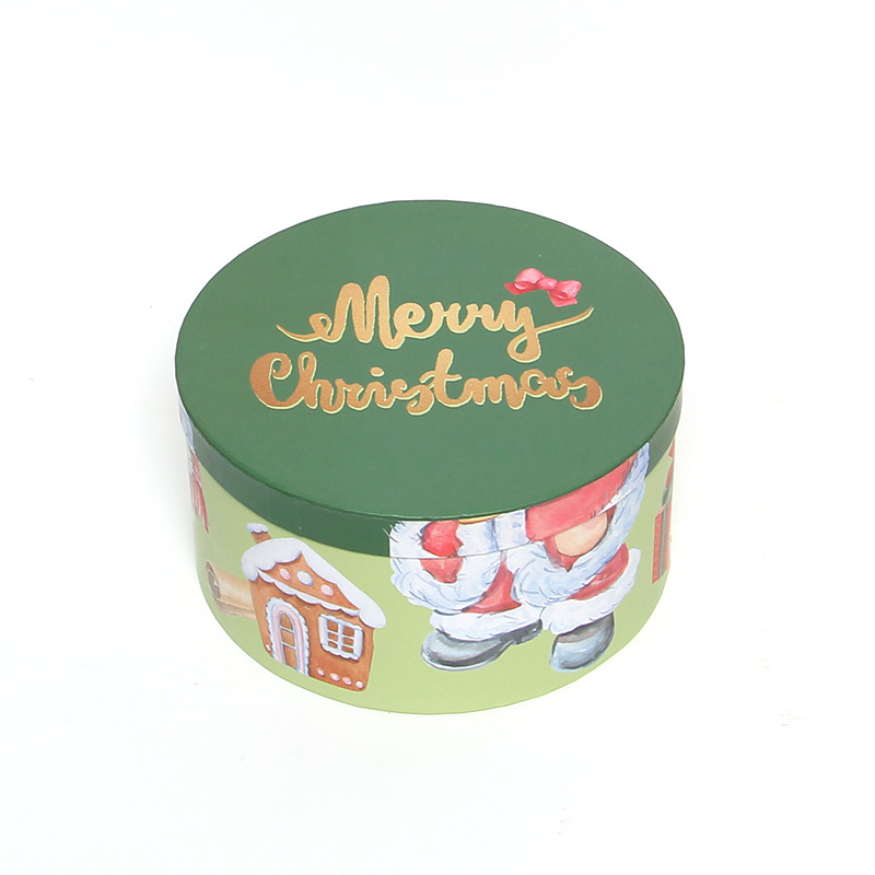 Christmas Round Flower Boxes Set of 3, Santa Claus Nesting Gift Boxes Wholesale - 图片 6