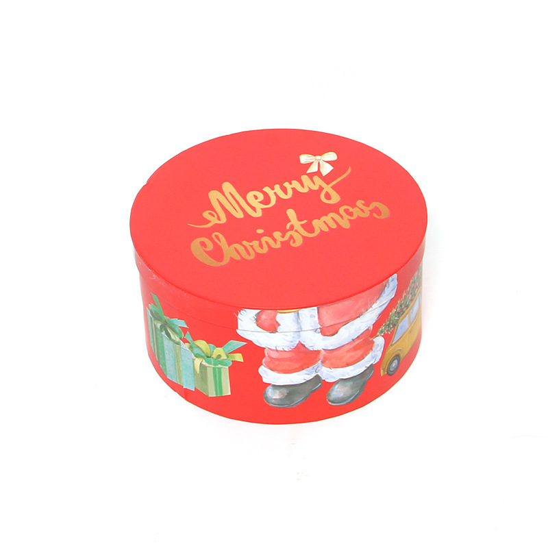 Christmas Round Flower Boxes Set of 3, Santa Claus Nesting Gift Boxes Wholesale - 图片 5
