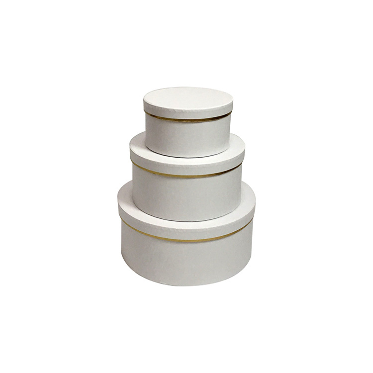 Premium Nested Cylinder Hat Boxes with Elegant Gold Line- Set of 3 - 图片 3
