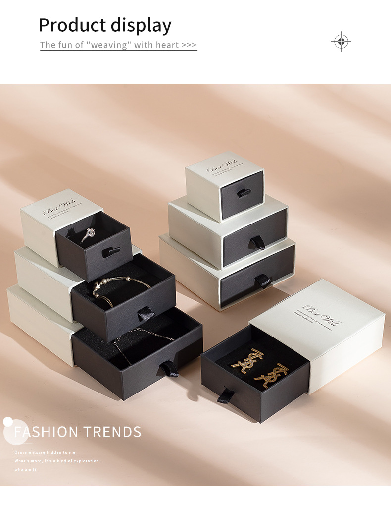 Luxury Drawer Style Jewelry Box for Rings, Necklaces, Earrings and Bracelets - 图片 4