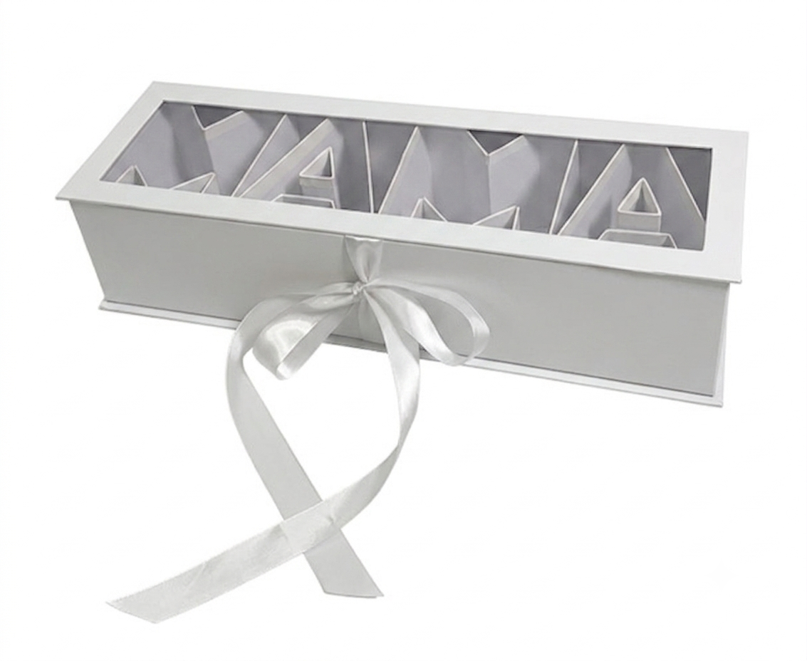 MAMA Flower Box with Window & Ribbon, Fillable Alphabet Gift Box Wholesale - 图片 5