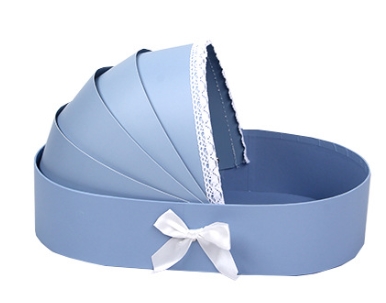 Baby Bassinet Flower Box, Carriage Ribbon Lace Floral Gift Case Wholesale - 图片 12