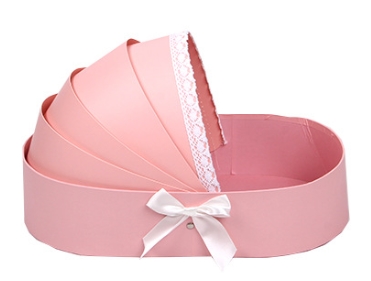 Baby Bassinet Flower Box, Carriage Ribbon Lace Floral Gift Case Wholesale - 图片 13