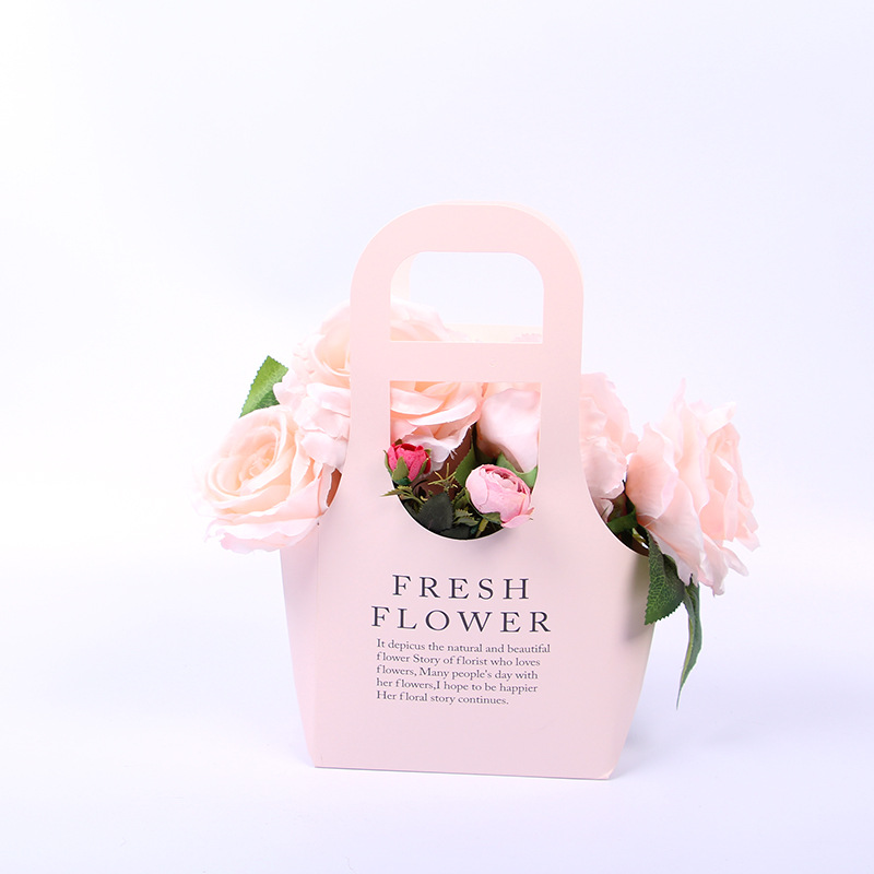 Kraft Paper Flower Gift Tote Bag with Handles, Luxury Florist Carrier Wholesale