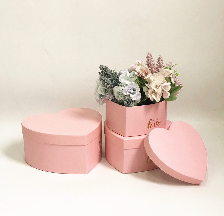 Marble Heart Shaped Cardboard Boxes Set of 3, Luxury Flower Gift Box Wholesale - 图片 4