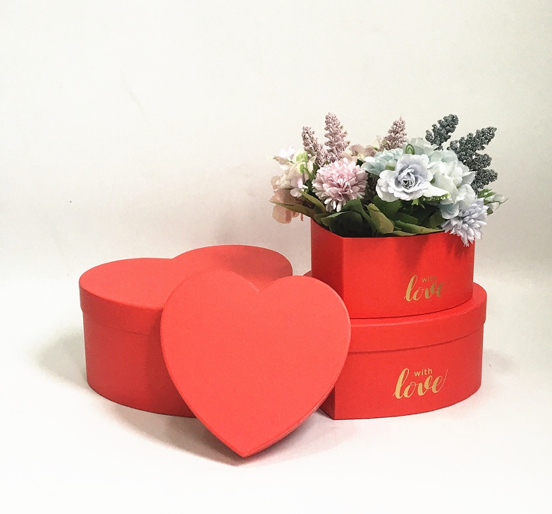 Marble Heart Shaped Cardboard Boxes Set of 3, Luxury Flower Gift Box Wholesale - 图片 5