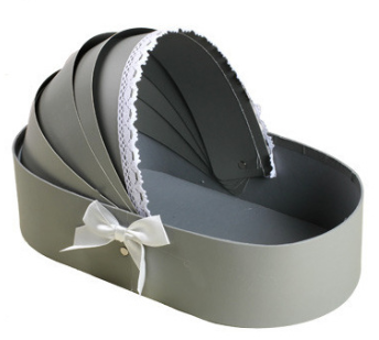 Baby Bassinet Flower Box, Carriage Ribbon Lace Floral Gift Case Wholesale - 图片 9