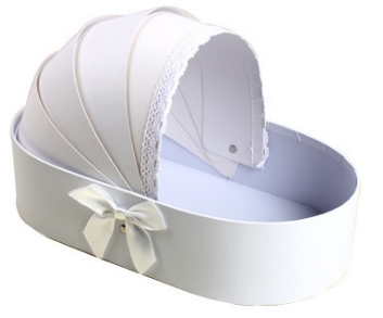 Baby Bassinet Flower Box, Carriage Ribbon Lace Floral Gift Case Wholesale - 图片 11