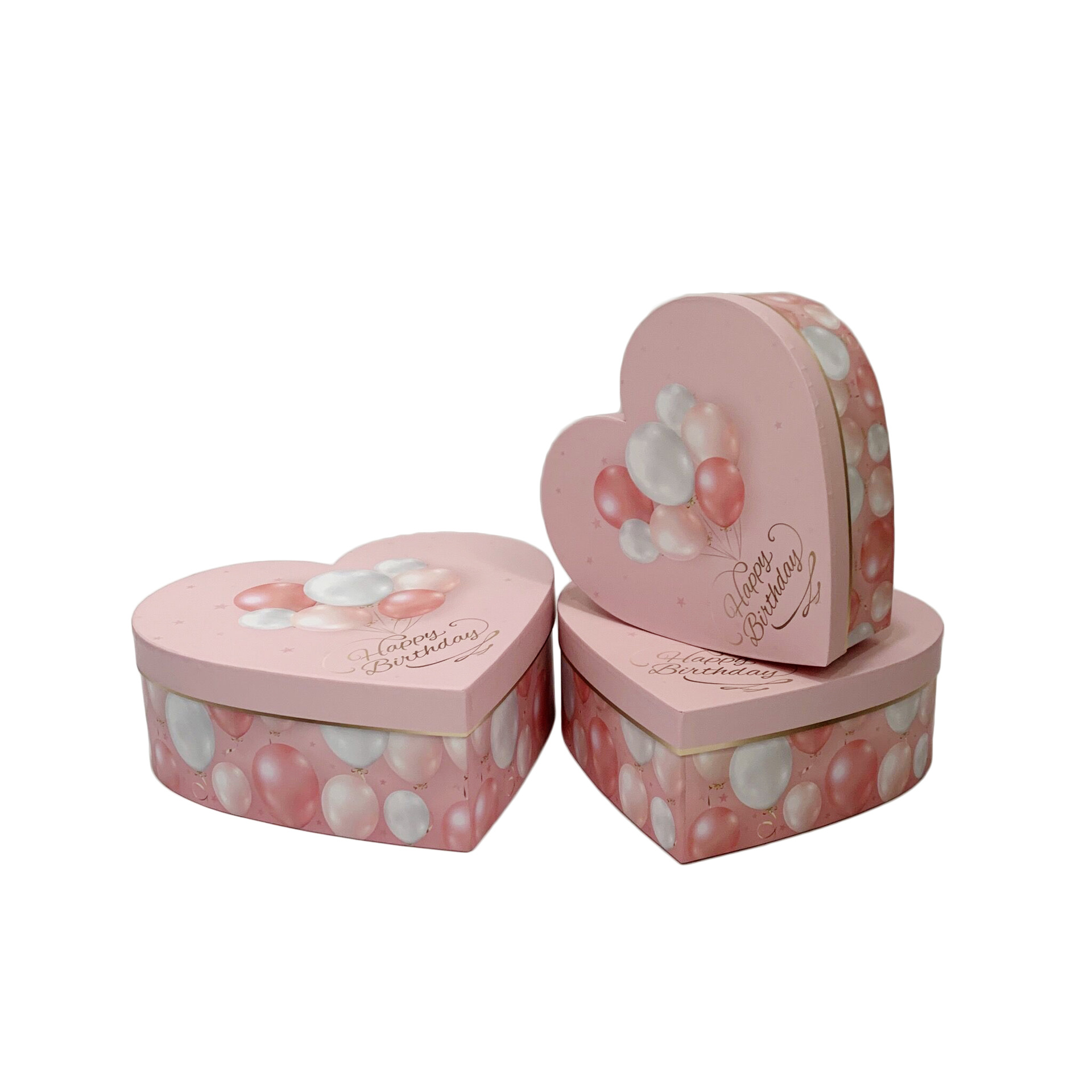 Happy Birthday Heart Shaped Cardboard Boxes Set of 3, Luxury Flower Box Wholesale