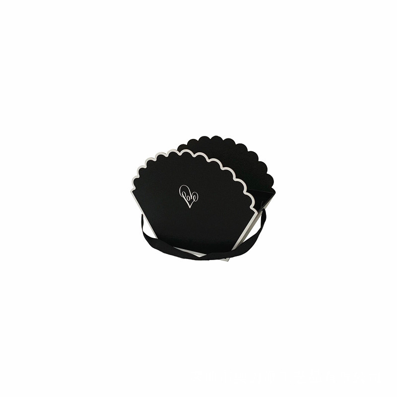 Scalloped Shell Flower Box with Handles, Luxury Fan Shaped Gift Tote Wholesale - 图片 4