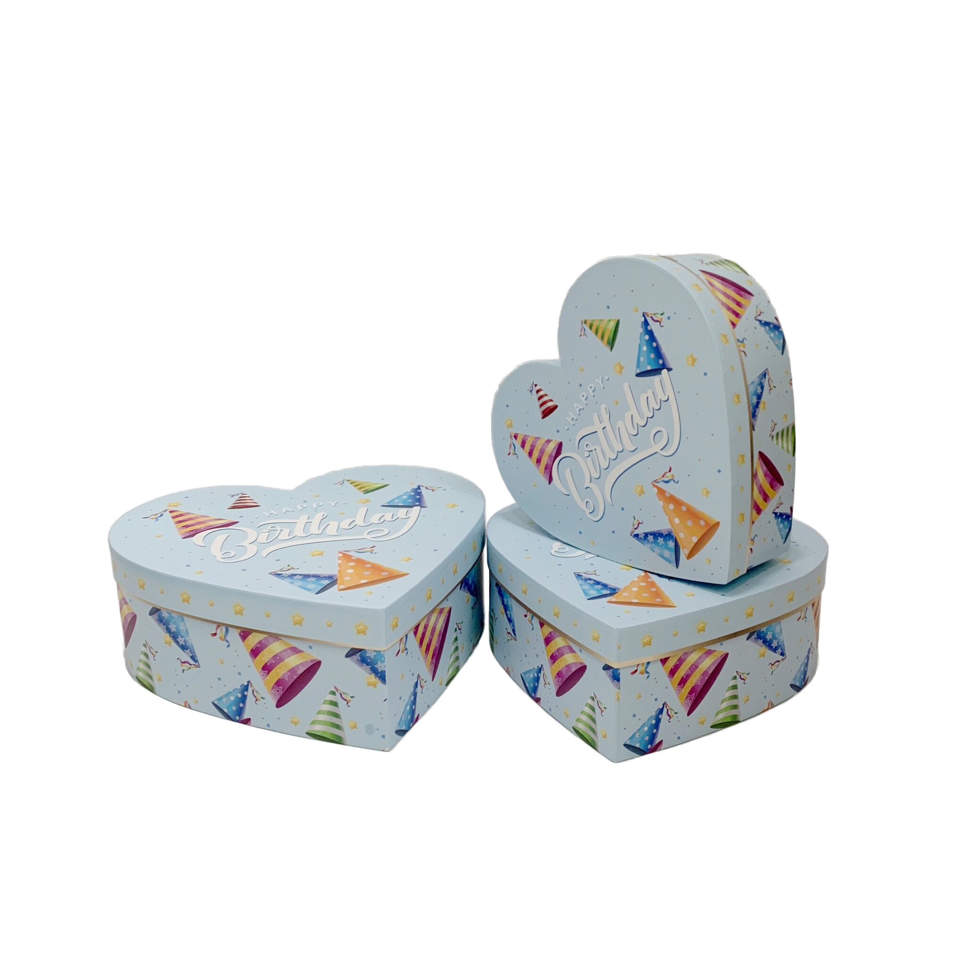 Happy Birthday Heart Shaped Cardboard Boxes Set of 3, Luxury Flower Box Wholesale - 图片 3