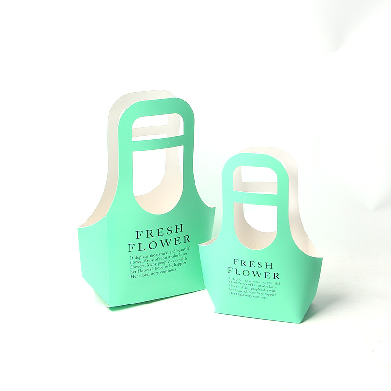 Kraft Paper Flower Gift Tote Bag with Handles, Luxury Florist Carrier Wholesale - 图片 6