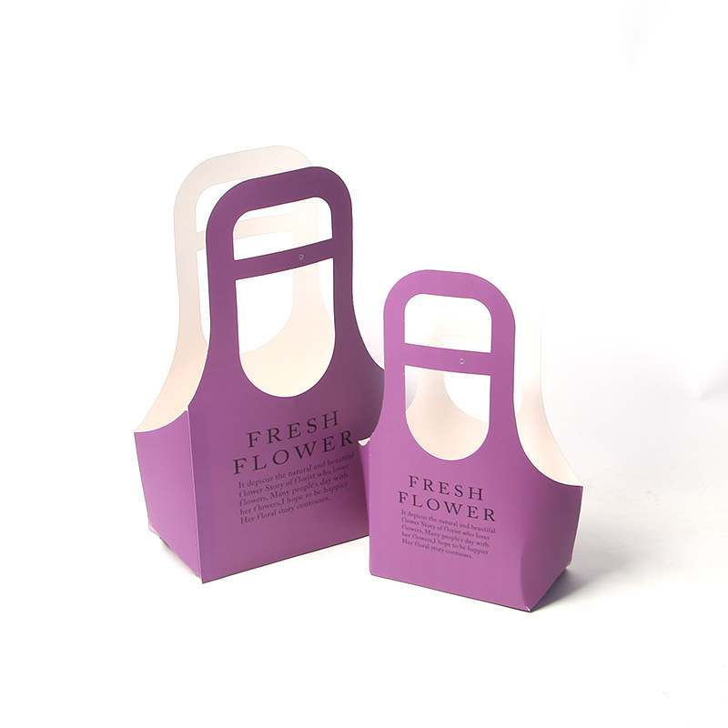 Kraft Paper Flower Gift Tote Bag with Handles, Luxury Florist Carrier Wholesale - 图片 8