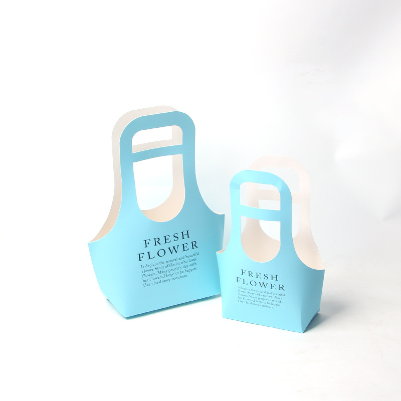 Kraft Paper Flower Gift Tote Bag with Handles, Luxury Florist Carrier Wholesale - 图片 9