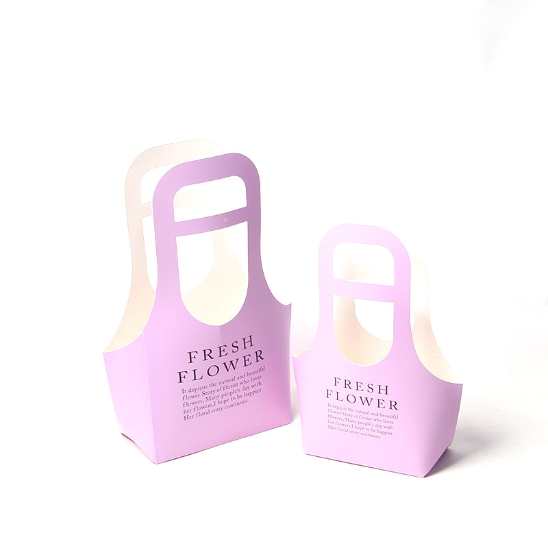 Kraft Paper Flower Gift Tote Bag with Handles, Luxury Florist Carrier Wholesale - 图片 10