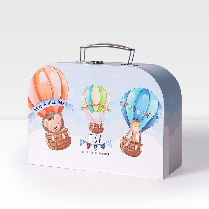 Decorative Paper Suitcase Gift Box, Cute Animal Toy Storage Box for Kids - 图片 14