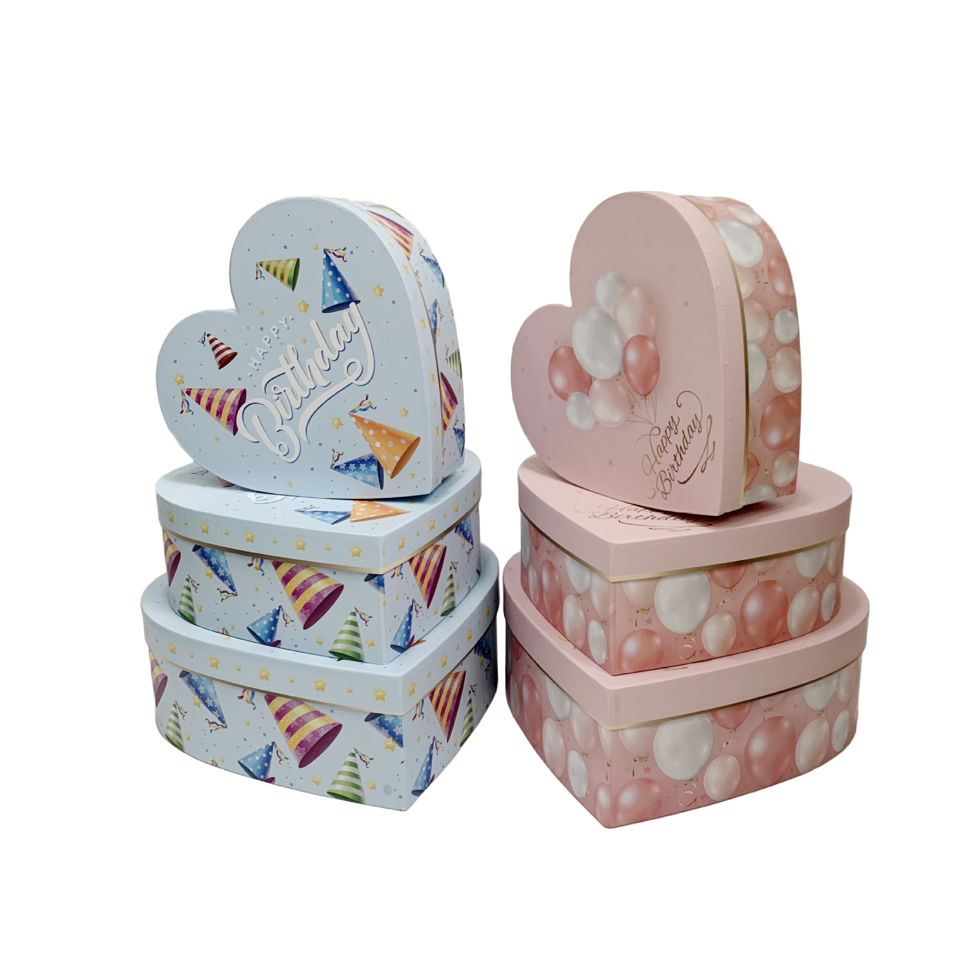 Happy Birthday Heart Shaped Cardboard Boxes Set of 3, Luxury Flower Box Wholesale