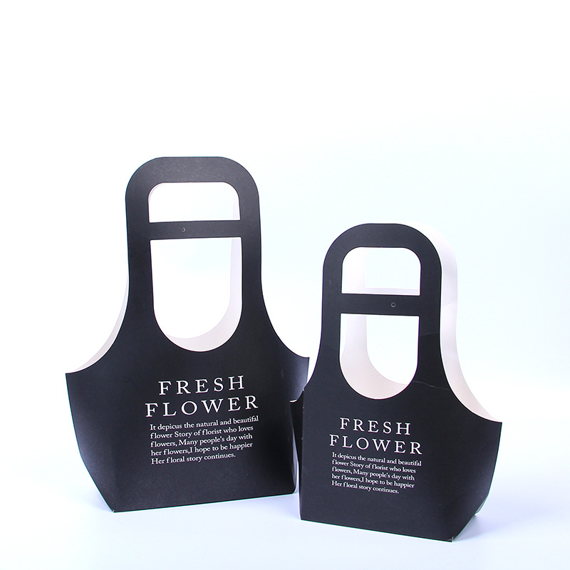 Kraft Paper Flower Gift Tote Bag with Handles, Luxury Florist Carrier Wholesale - 图片 12