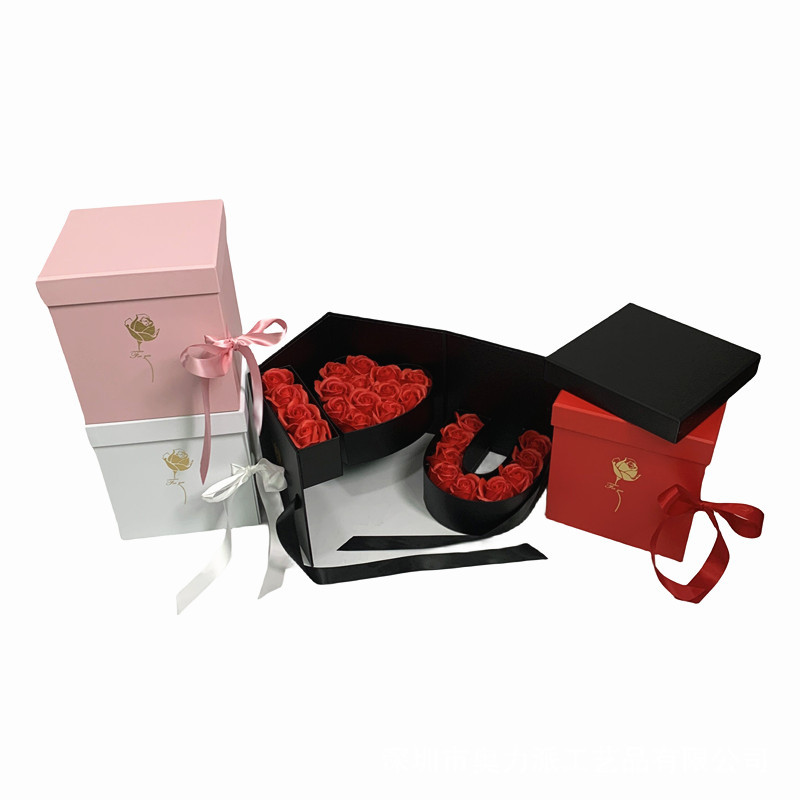 I Love You Flower Box, Folding Alphabet Ribbon Floral Gift Case Wholesale
