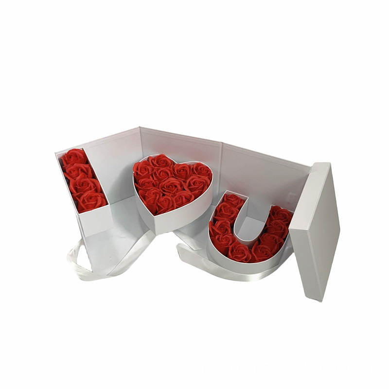 I Love You Flower Box, Folding Alphabet Ribbon Floral Gift Case Wholesale - 图片 3