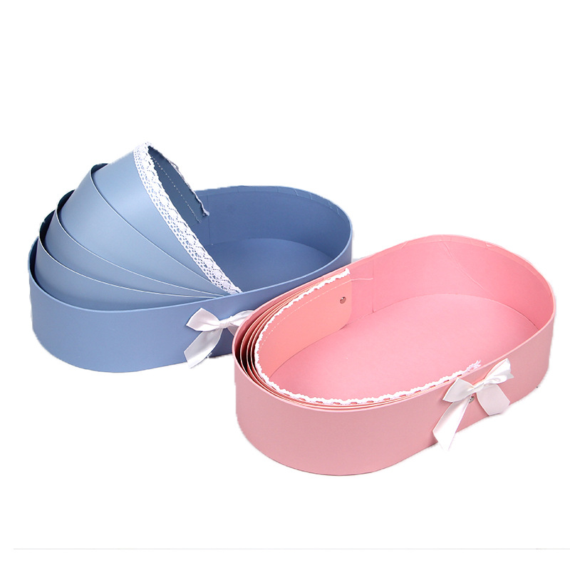 Baby Bassinet Flower Box, Carriage Ribbon Lace Floral Gift Case Wholesale - 图片 3